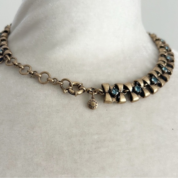 J Crew Blue Faceted Rhinestone Collar Necklace - Picture 2 of 3